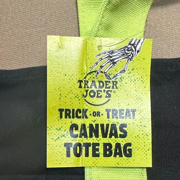 Trader Joes Black, Green, and Purple Tote Bag - Picture 2 of 2